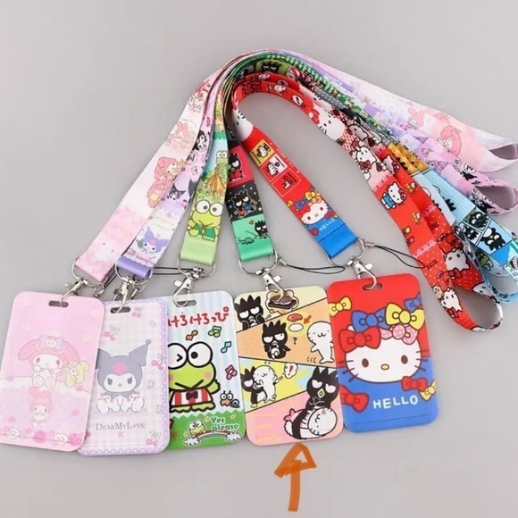 NWT Sanrio Badtz-Maru Hello Kitty Neck Lanyard with ID Badge Holder Keychain - Picture 4 of 4